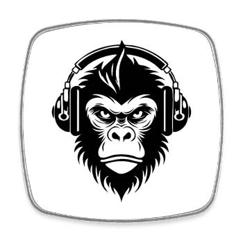 Grunge Monkey Head Rock Vibes Edition Shirt - Square fridge magnet - white - Front