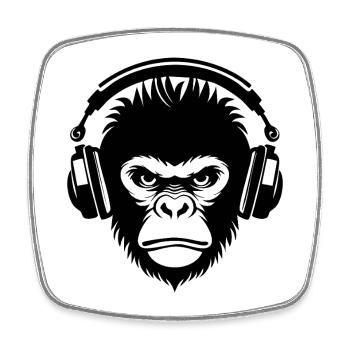 Rock Monkey Head Metal Groove Edition Shirt - Square fridge magnet - white - Front