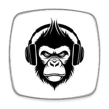 Stereo Affenkopf Punk Sound Edition Shirt - Viereckiger Kühlschrankmagnet - Weiß - Vorne