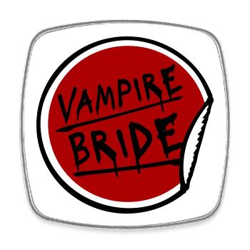 Vampire Bride Stickers Halloween Bachelor Bride Wedding - Square fridge magnet - white - Front