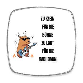 Beaver Rocker with Fire Flames - Square fridge magnet - white - Front