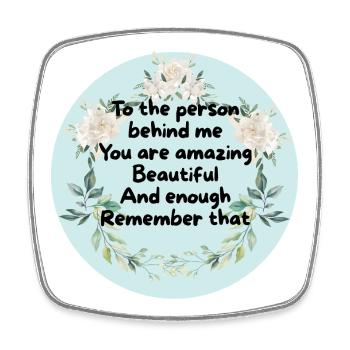 Flower Wreath Courage Circle - Square fridge magnet - white - Front