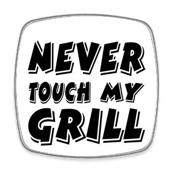Grill - Square fridge magnet - white - Front