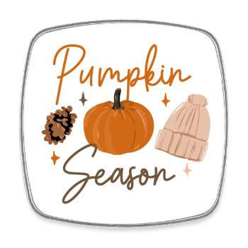 Pumpkin Season Cozy Autumn Print - Square fridge magnet - white - Front
