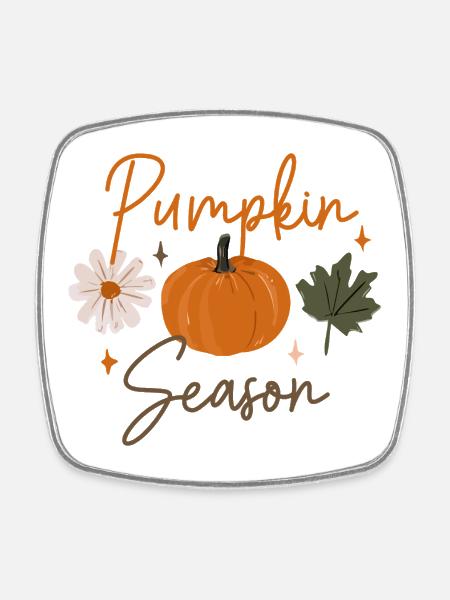 Pumpkin Season - Square fridge magnet - white