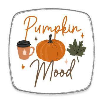 Autumn Pumpkin Mood Coffee Tee - Square fridge magnet - white - Front