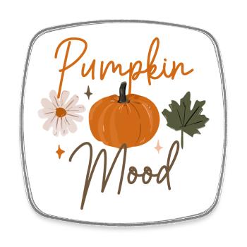 Pumpkin Mood Autumn Floral - Square fridge magnet - white - Front