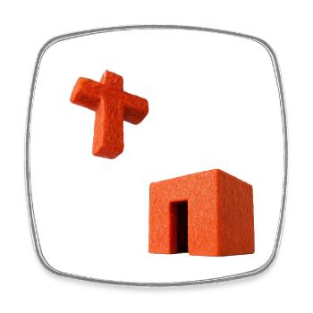 Crucifix Kaaba - Square fridge magnet - white - Front