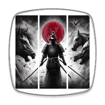 Samouraï - Magnet carré - blanc - Devant
