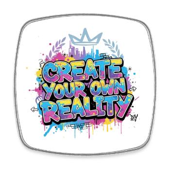 Graffiti Rêve Grand - Street Art T-Shirt - Magnet carré - blanc - Devant