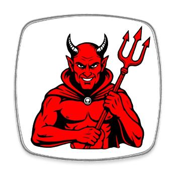 Devil Trident Satan Hell Evil Horns Horror - Square fridge magnet - white - Front
