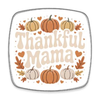 Thankful Mom Fall Pumpkin Thanksgiving Love - Square fridge magnet - white - Front