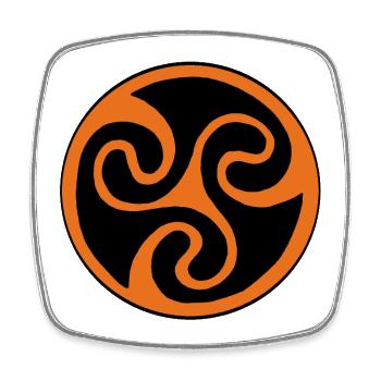 Triskel Orange - Square fridge magnet - white - Front