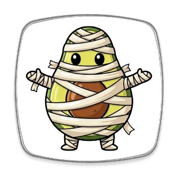 Lustiger Halloween Avocado Monster Mumie Cartoon - Viereckiger Kühlschrankmagnet - Weiß - Vorne
