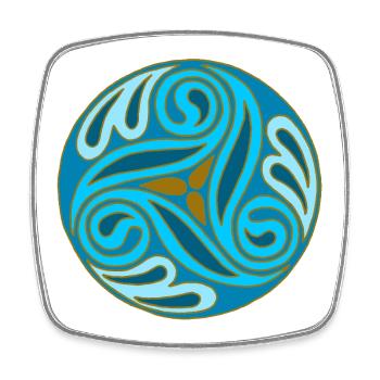Blue Celtic Sphere - Square fridge magnet - white - Front