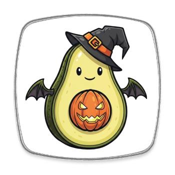 Drôle Halloween avocat chauve-souris sorcière monstre - Magnet carré - blanc - Devant