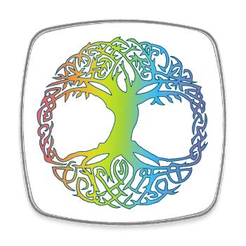 Multicolored Celtic Tree - Square fridge magnet - white - Front