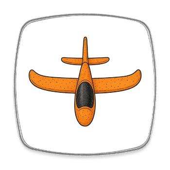Orange Flyer Topdown Illustration - Square fridge magnet - white - Front