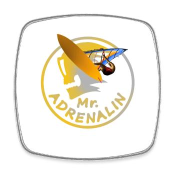 Mr Adrenalin Windsurfing - Viereckiger Kühlschrankmagnet - Weiß - Vorne