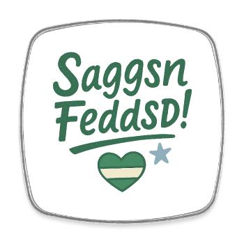 Saggsn_Feddsd- - Viereckiger Kühlschrankmagnet - Weiß - Vorne