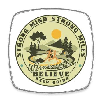 Ultramarathon Trail Runner Motif - Square fridge magnet - white - Front