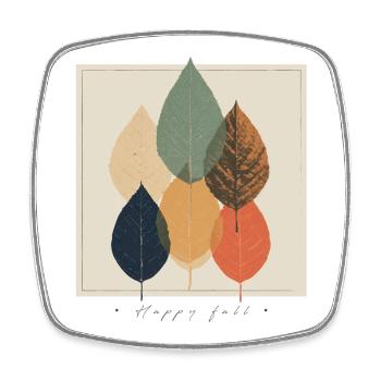 Herbstblatt-Mosaik: Retro-Palette - Viereckiger Kühlschrankmagnet - Weiß - Vorne