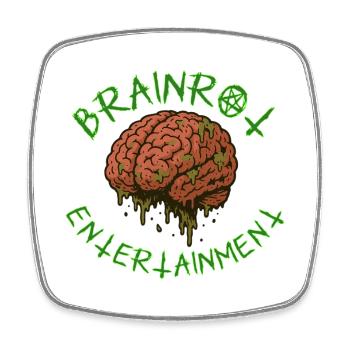Brainrot Entertainment – Rotten Mind Design - Viereckiger Kühlschrankmagnet - Weiß - Vorne