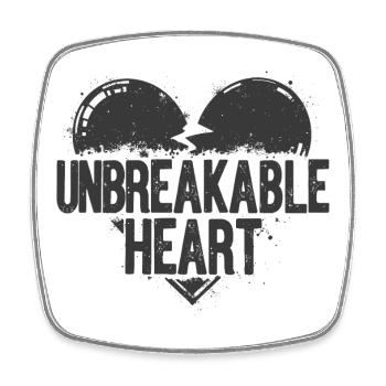 Unbreakable Heart Statement - Square fridge magnet - white - Front