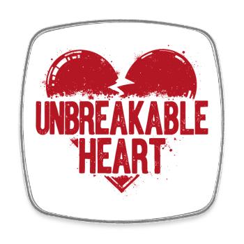 Unbreakable Heart Statement - Viereckiger Kühlschrankmagnet - Weiß - Vorne
