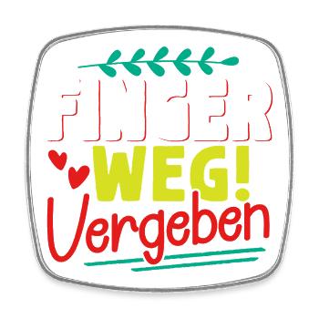 Malle FINGER WEG VERGEBEN Lustiges - Viereckiger Kühlschrankmagnet - Weiß - Vorne