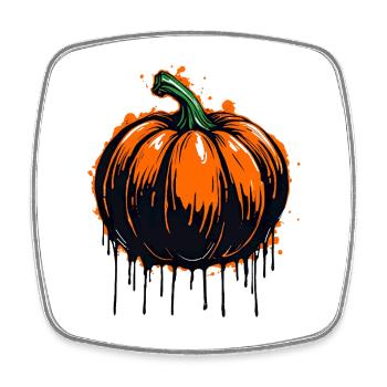 Graffiti Pumpkin - Spooky Halloween Design - Square fridge magnet - white - Front