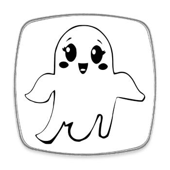 Halloween T-shirt Gespenst spooky cute Shirt - Viereckiger Kühlschrankmagnet - Weiß - Vorne