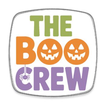 Die Boo Crew Halloween Kürbisse - Viereckiger Kühlschrankmagnet - Weiß - Vorne