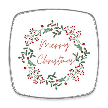 Merry Christmas - Viereckiger Kühlschrankmagnet - Weiß - Vorne