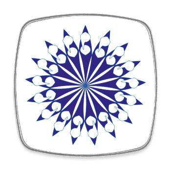 Blau Weiß Spiral Stern - Viereckiger Kühlschrankmagnet - Weiß - Vorne