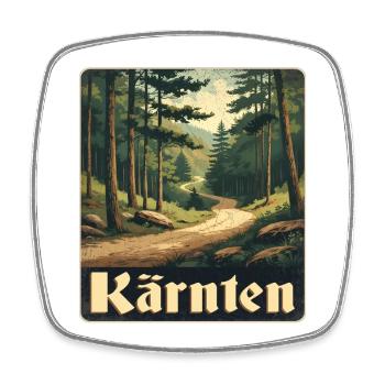 Sentier forestier de Carinthie - Magnet carré - blanc - Devant