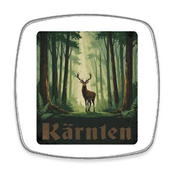 Cerf de Carinthie dans la forêt - Magnet carré - blanc - Devant