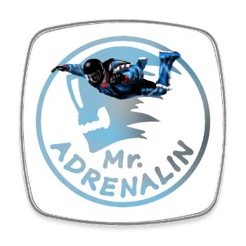 Mr. Adrenalin Skydiver Sprunglogo - Viereckiger Kühlschrankmagnet - Weiß - Vorne
