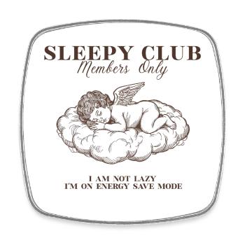 Sleepy Club Cherub Renaissance Design - Viereckiger Kühlschrankmagnet - Weiß - Vorne