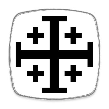 Kreuzritter-Kreuz - Viereckiger Kühlschrankmagnet - Weiß - Vorne