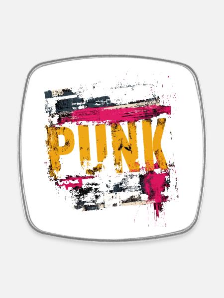 Punk rock - Magnet carré - blanc