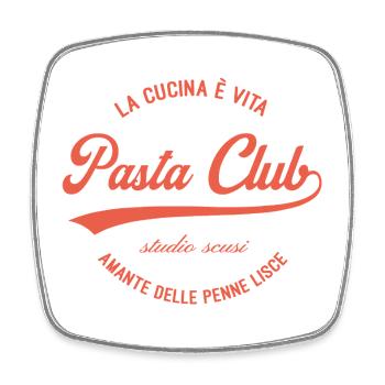 Pasta Club Vintage - Viereckiger Kühlschrankmagnet - Weiß - Vorne