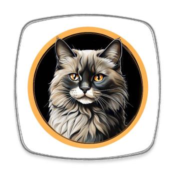 Ragdoll Katzenporträt - Viereckiger Kühlschrankmagnet - Weiß - Vorne