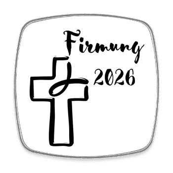 Firmung 2026 ins Kreuz tauchender Fisch - Viereckiger Kühlschrankmagnet - Weiß - Vorne