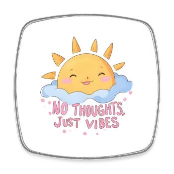 Pas de pensées, juste des vibrations, Retro Sun, Anime Design - Magnet carré - blanc - Devant