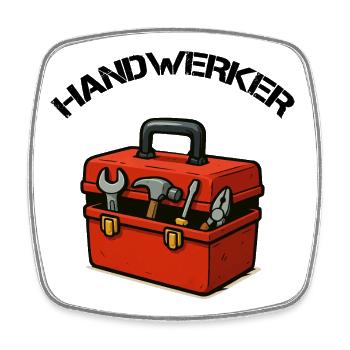 Roter Werkzeugkoffer Design - Viereckiger Kühlschrankmagnet - Weiß - Vorne