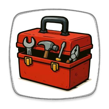 Compact Toolbox Illustration - Square fridge magnet - white - Front
