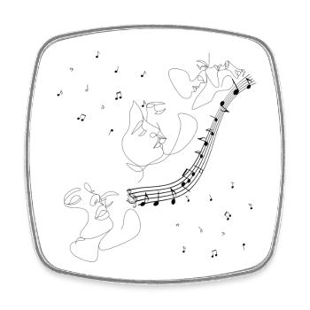 Music of Love - Square fridge magnet - white - Front