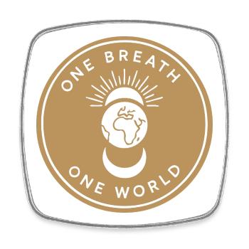 One Breath, One World – Mindfulness & Balance - Square fridge magnet - white - Front