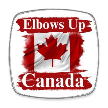 Elbows Up Canada Protest T-shirt  - Square fridge magnet - white - Front